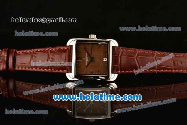 Vacheron Constantin Historiques Toledo Miyota Quartz Steel Case with Stick Markers and Brown Dial - Click Image to Close